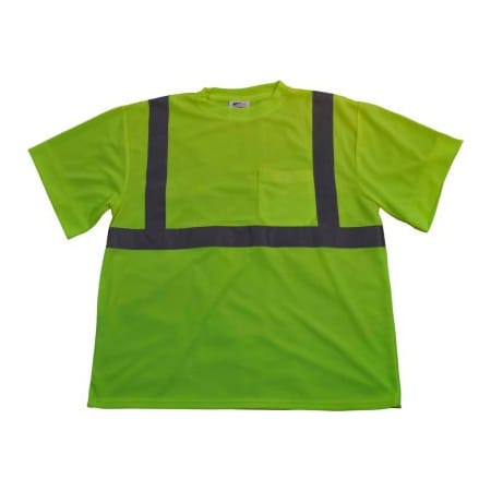 Petra Roc Inc Petra Roc Short Sleeve T-Shirt, ANSI Class 2, Polyester Birdseye Mesh, Lime, 5XL LTS2-5X